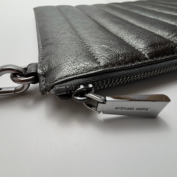 Michael Kors Silver Quilted Wristlet - Picture 4 of 8